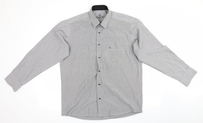 Mens UK Size L GGS Grey  Button-Up Long Sleeve Casual Shirt