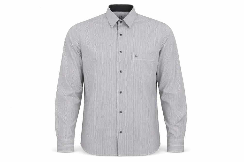 Mens UK Size L GGS Grey  Button-Up Long Sleeve Casual Shirt