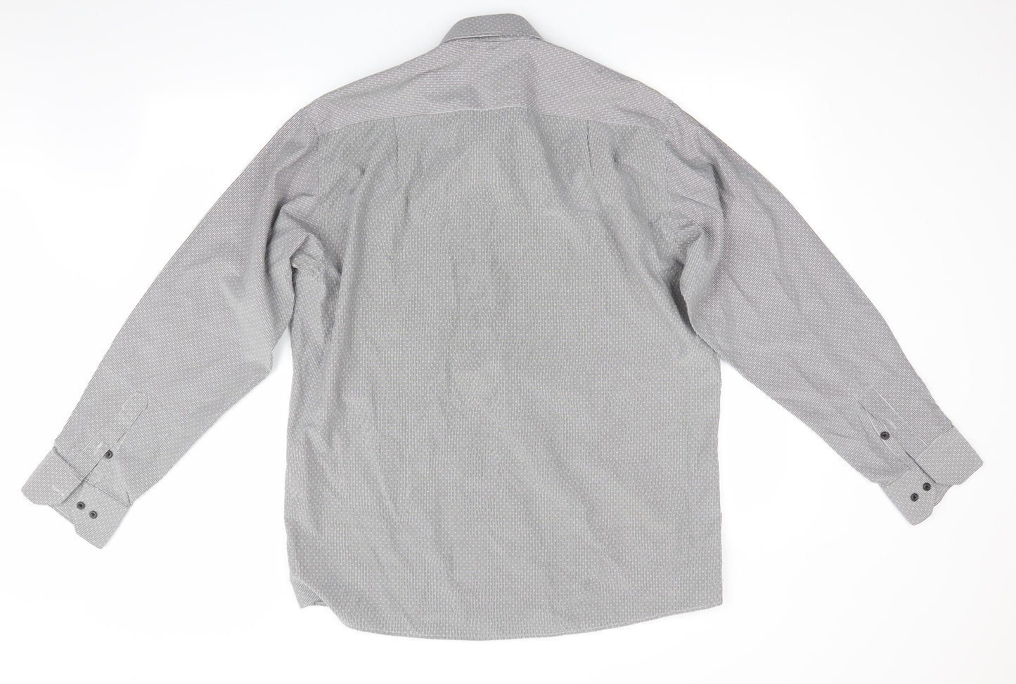 Mens UK Size L GGS Grey  Button-Up Long Sleeve Casual Shirt