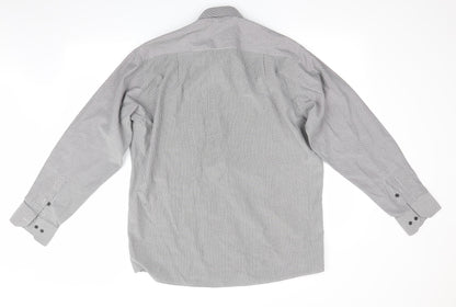 Mens UK Size L GGS Grey  Button-Up Long Sleeve Casual Shirt
