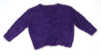 Autonomy Womens Purple   Cardigan Jumper Size S  - Subtle shimmer effect Hook & Eye