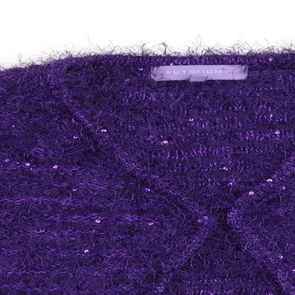 Autonomy Womens Purple   Cardigan Jumper Size S  - Subtle shimmer effect Hook & Eye