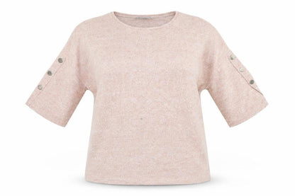 Front view of Papaya Curve women’s orange jumper, size UK 18, - soft feel peach