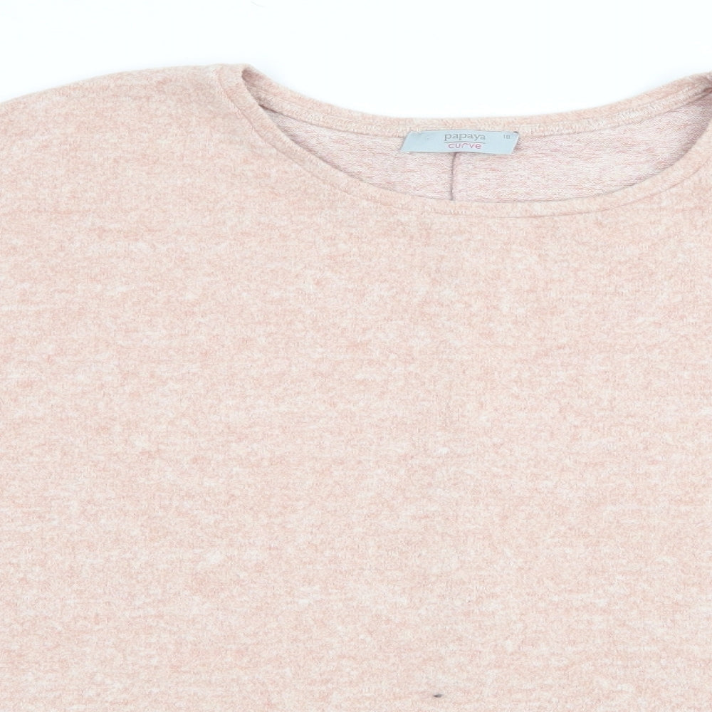 Papaya Curve Womens Orange   Pullover Jumper Size 18  - Soft Feel Peach