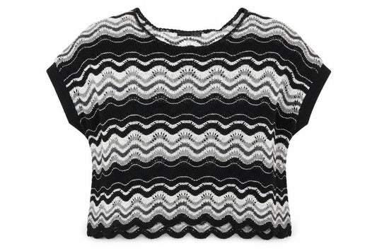 Atmosphere  Womens Black Striped  Pullover Jumper Size 18  - Subtle shimmer effect Open Knit