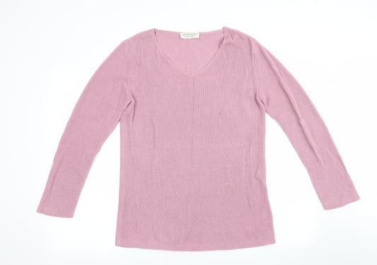 Artigiano Womens Pink   Pullover Jumper   - Dusky Pink