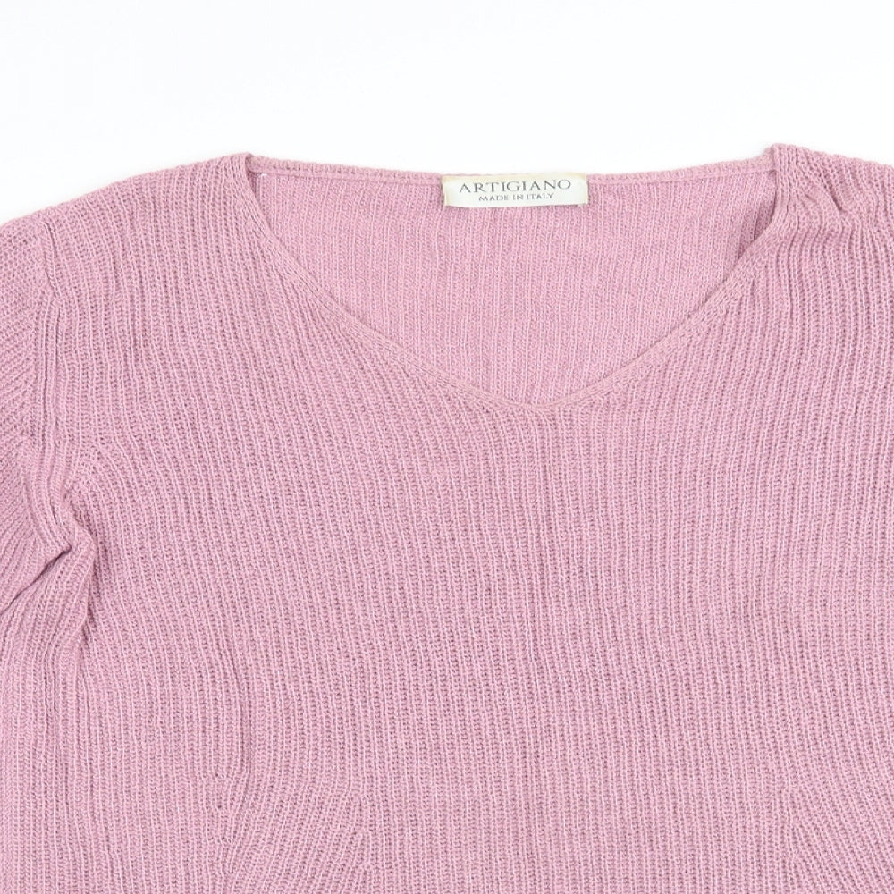 Artigiano Womens Pink   Pullover Jumper   - Dusky Pink