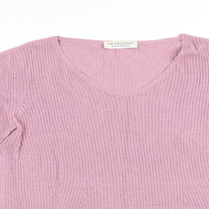 Artigiano Womens Pink   Pullover Jumper   - Dusky Pink