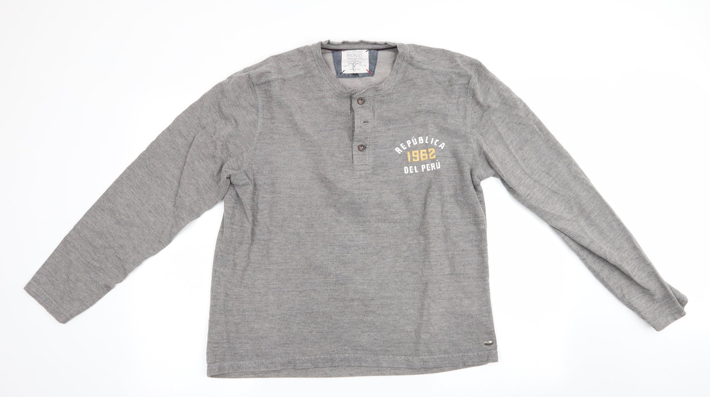 The Original Morley Trading Co Mens Grey    Button-Up Size L  - Republica 1962