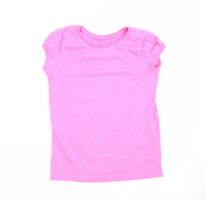 Additional front view of Tu girls’ pink basic t-shirt, size 8, years