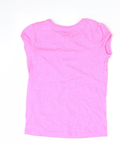 Back view of Tu girls’ pink basic t-shirt, size 8, years