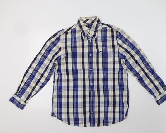 Mens UK Size M Matalan Blue  Button-Up Long Sleeve Casual Shirt