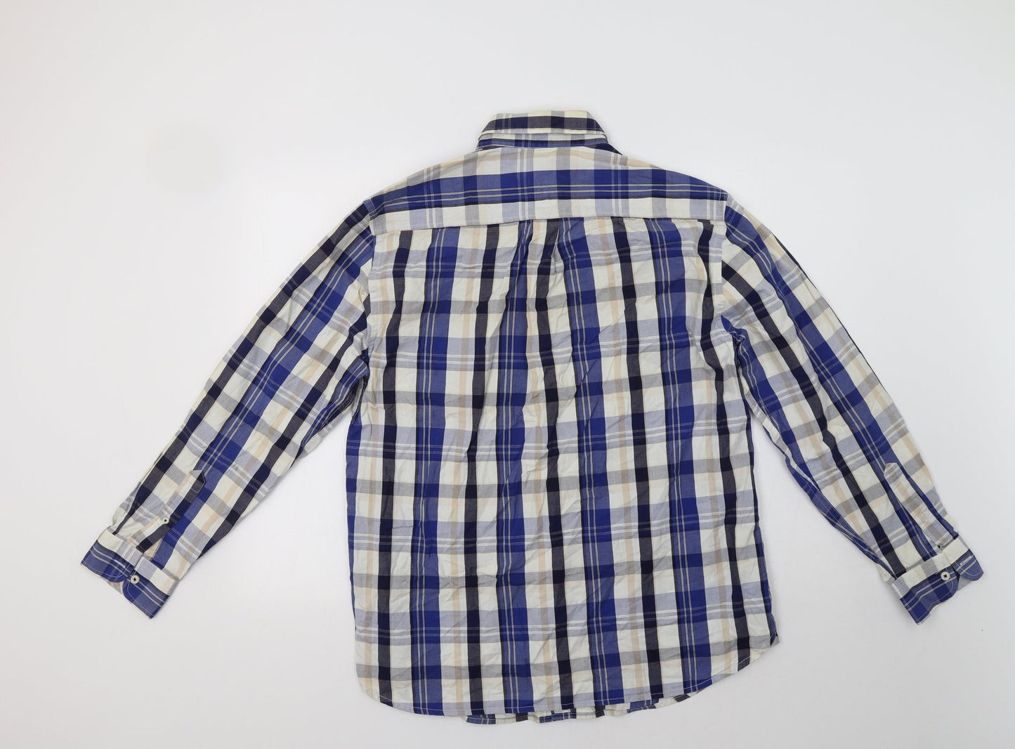 Mens UK Size M Matalan Blue  Button-Up Long Sleeve Casual Shirt