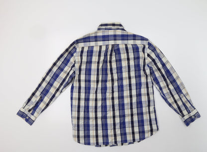 Mens UK Size M Matalan Blue  Button-Up Long Sleeve Casual Shirt