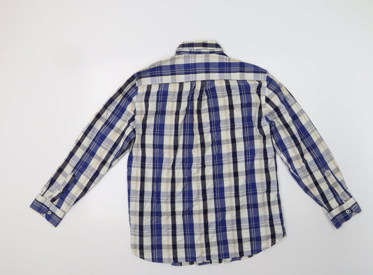 Mens UK Size M Matalan Blue  Button-Up Long Sleeve Casual Shirt