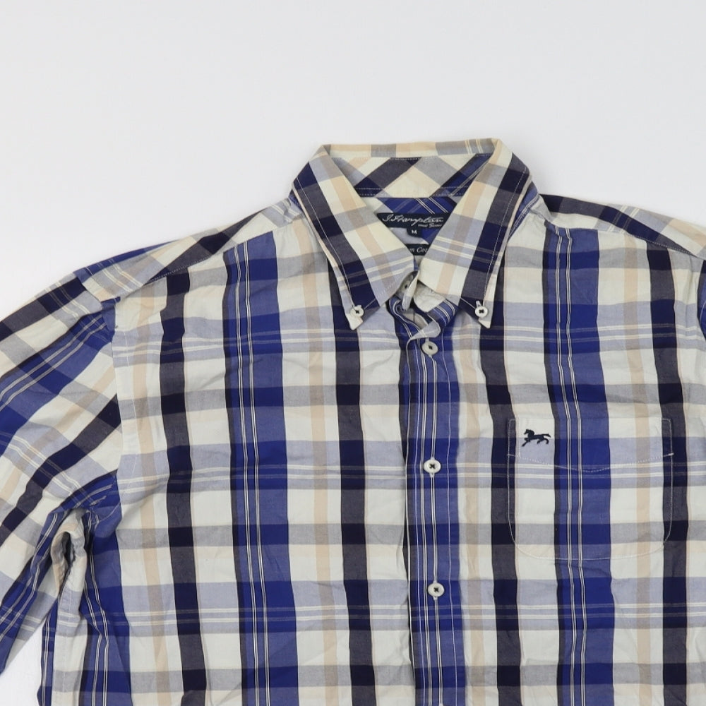 Mens UK Size M Matalan Blue  Button-Up Long Sleeve Casual Shirt