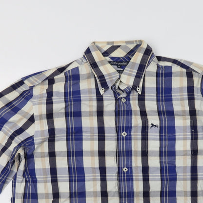 Mens UK Size M Matalan Blue  Button-Up Long Sleeve Casual Shirt