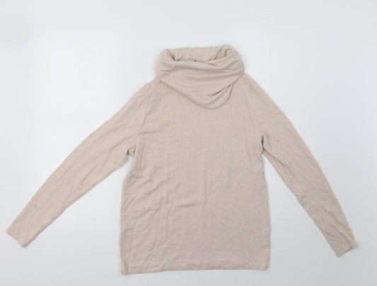 Womens UK Size 10 Peacocs Beige Henley Jumper
