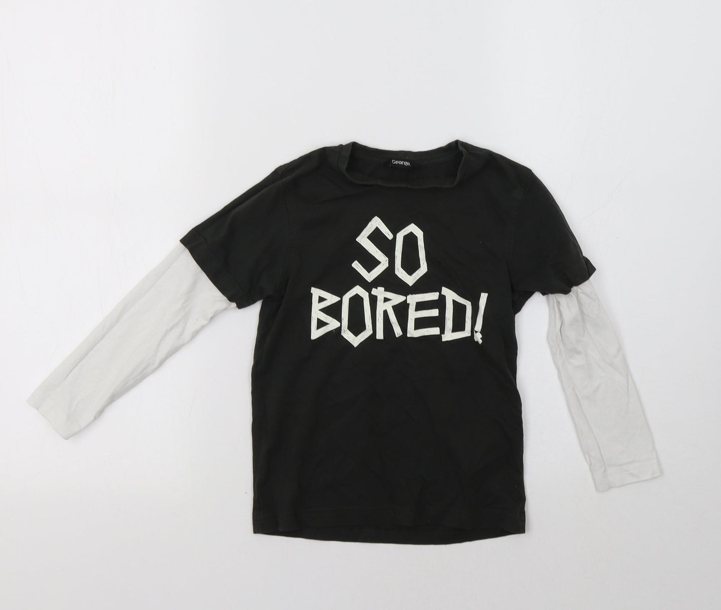 George Boys Green Colourblock  Basic T-Shirt Size 5-6 Years