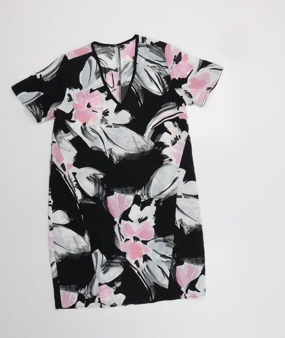 F&F Womens Black Floral  Sheath  Size 8