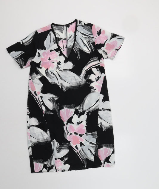 F&F Womens Black Floral  Sheath  Size 8