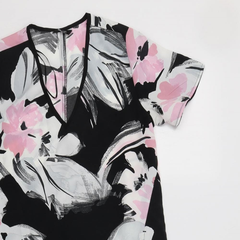 F&F Womens Black Floral  Sheath  Size 8