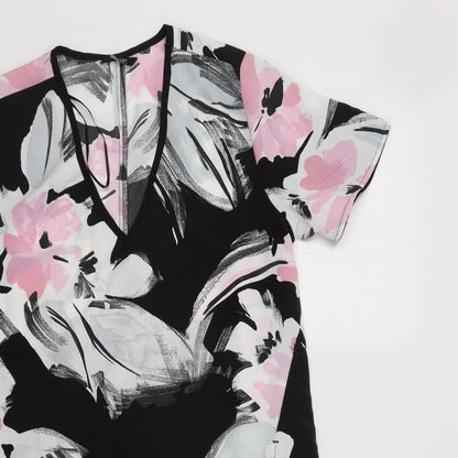 F&F Womens Black Floral  Sheath  Size 8