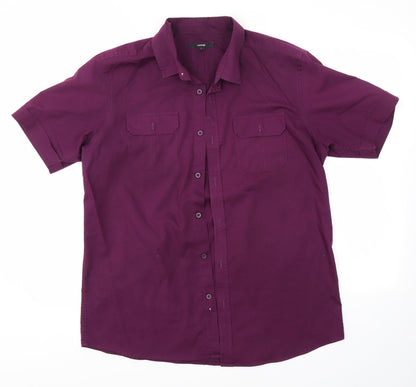 George Mens Purple    Button-Up Size L