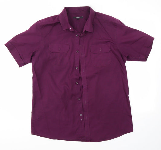 George Mens Purple    Button-Up Size L