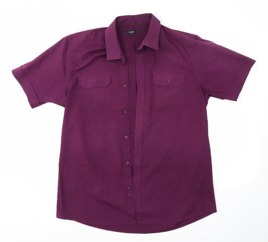 George Mens Purple    Button-Up Size L
