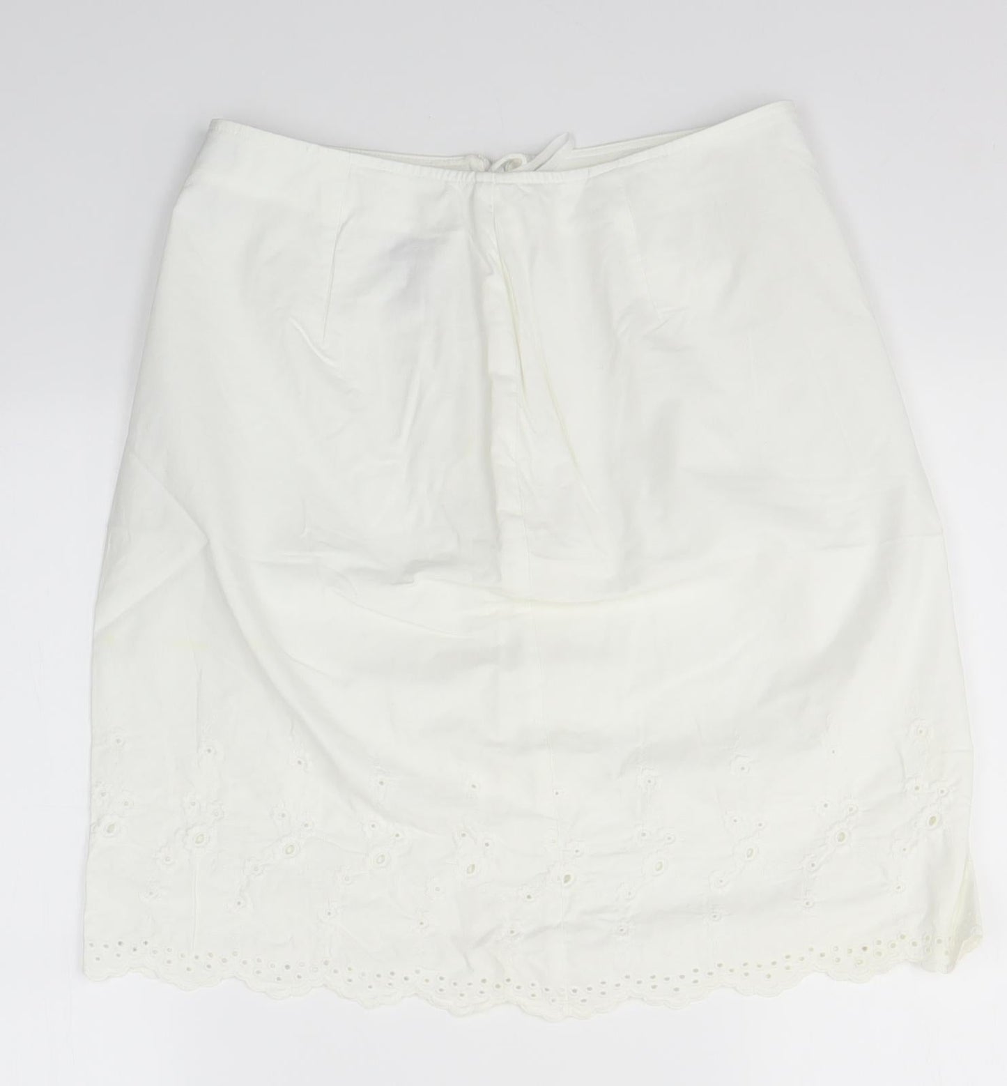 M&S Womens White   A-Line Skirt Size 12