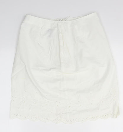 M&S Womens White   A-Line Skirt Size 12