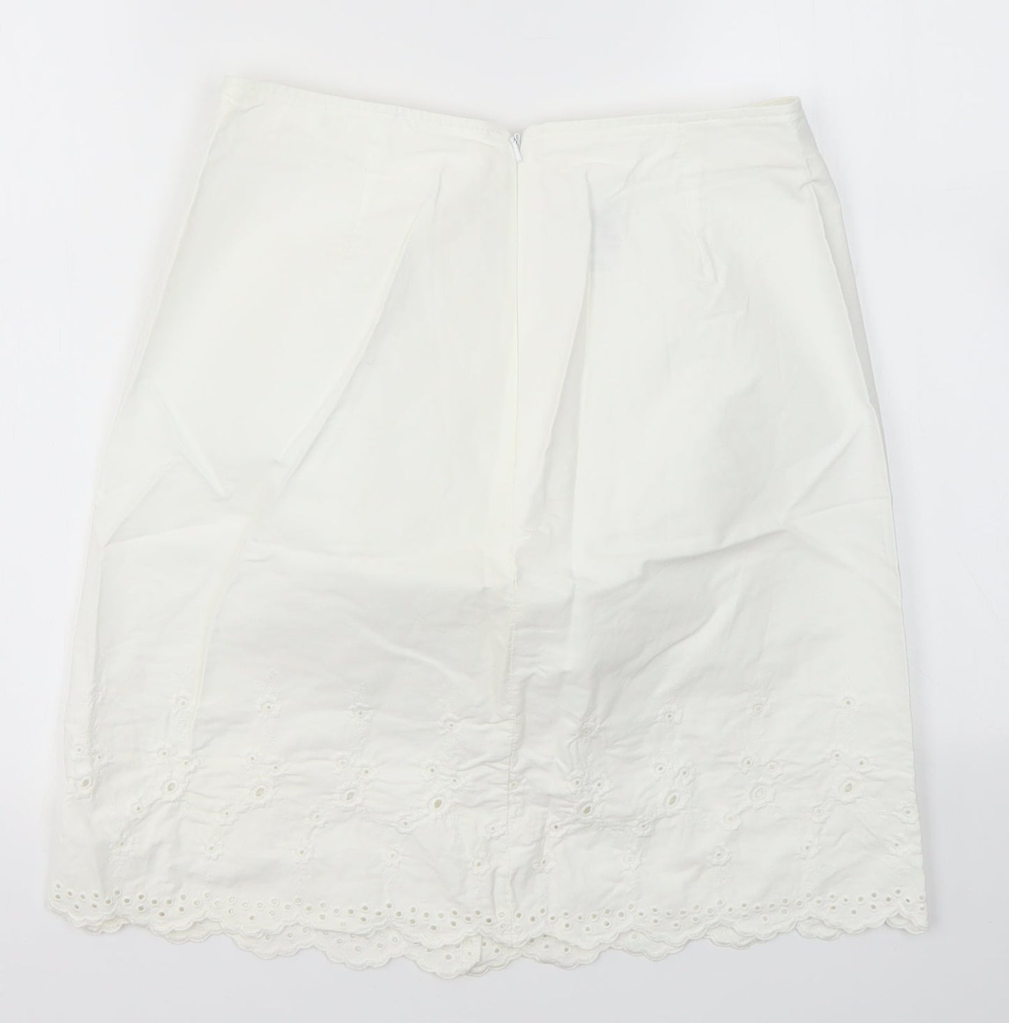 M&S Womens White   A-Line Skirt Size 12