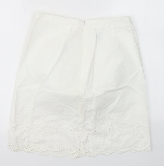 M&S Womens White   A-Line Skirt Size 12