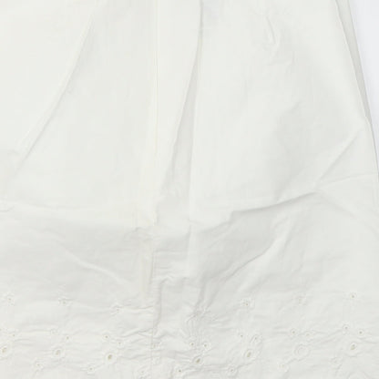M&S Womens White   A-Line Skirt Size 12