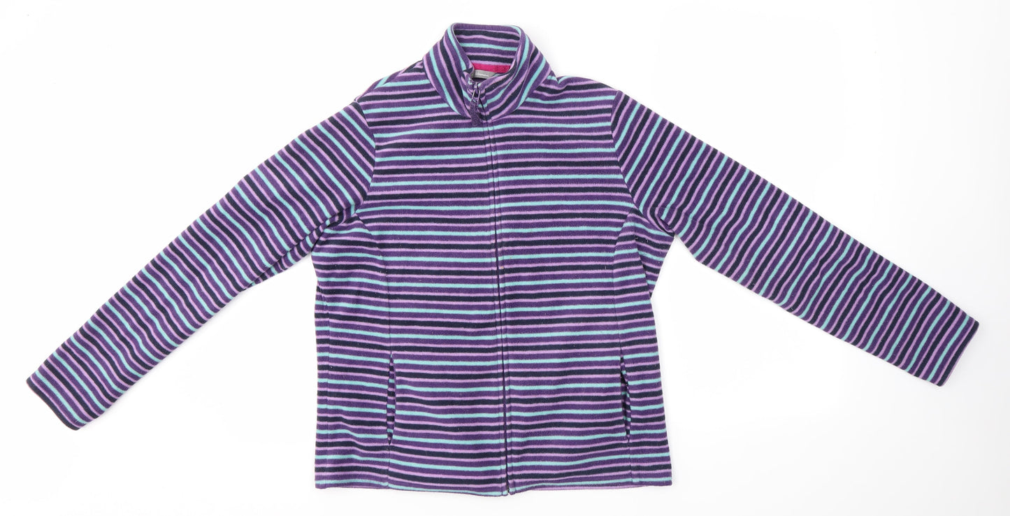 Womens UK Size M M&S Purple Full Zip Jumper