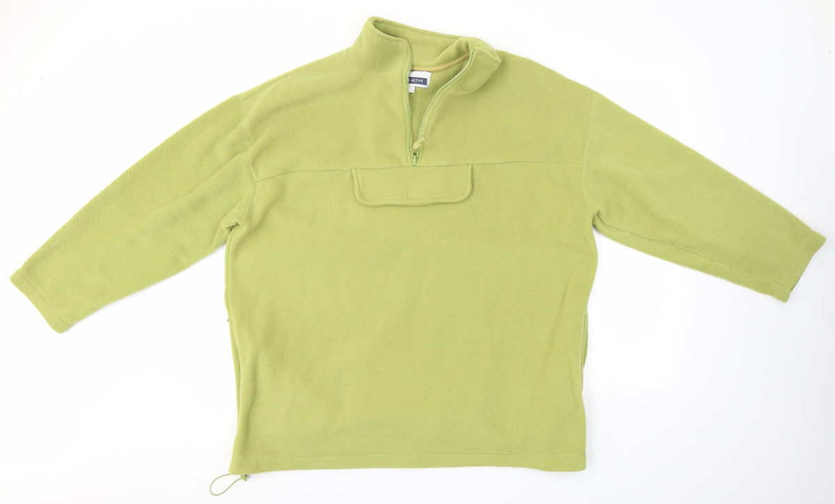 Additional front view of Alibi Active men’s green jumper, size XL