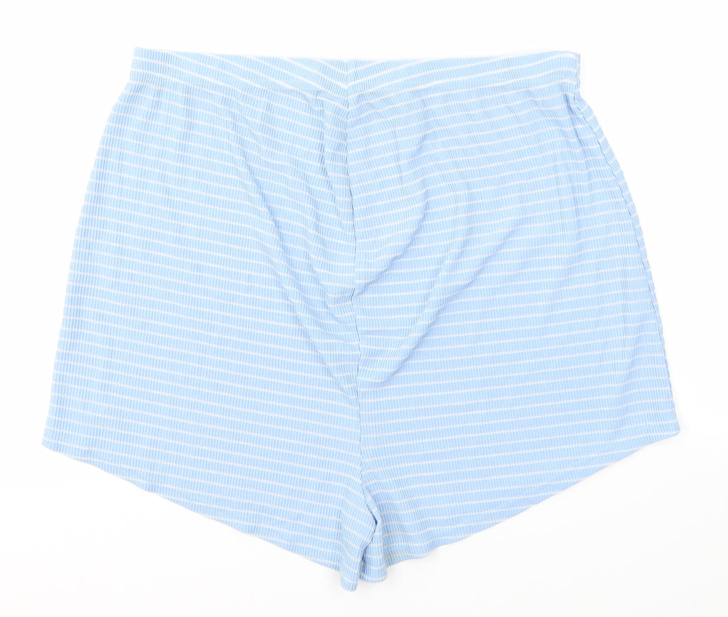 Boohoo Womens Blue Striped  Sailor Shorts Size 16