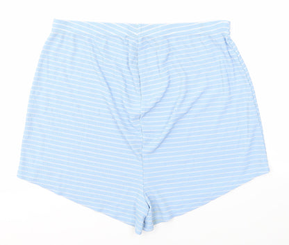 Boohoo Womens Blue Striped  Sailor Shorts Size 16