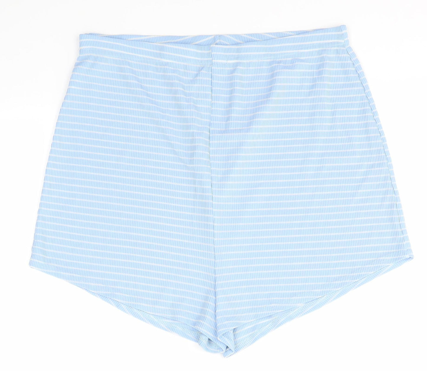 Boohoo Womens Blue Striped  Sailor Shorts Size 16