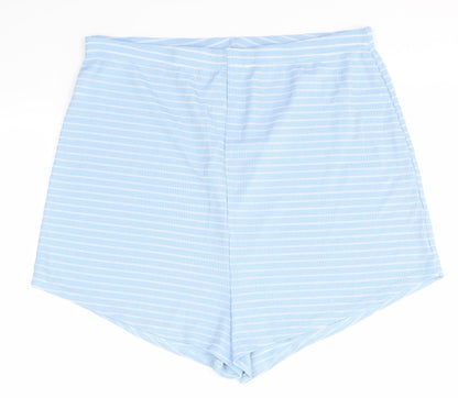 Boohoo Womens Blue Striped  Sailor Shorts Size 16
