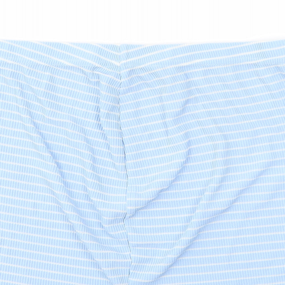 Boohoo Womens Blue Striped  Sailor Shorts Size 16