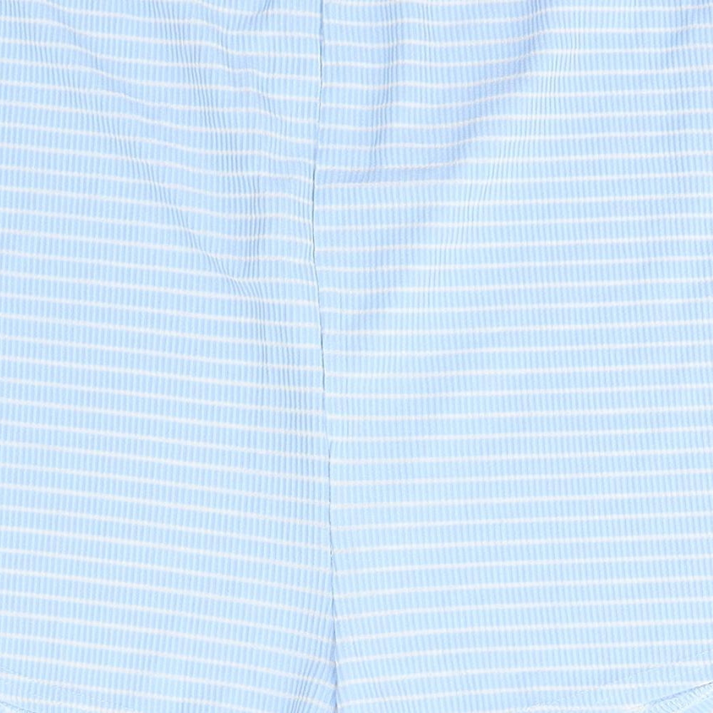 Boohoo Womens Blue Striped  Sailor Shorts Size 16