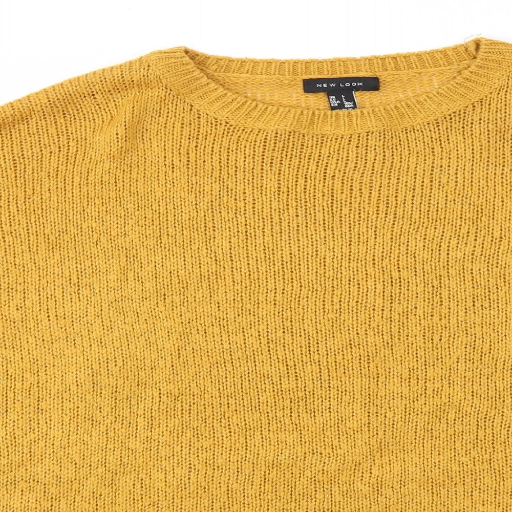 Womens UK Size L New Look Yellow Pullover Jumper