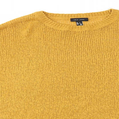 Womens UK Size L New Look Yellow Pullover Jumper