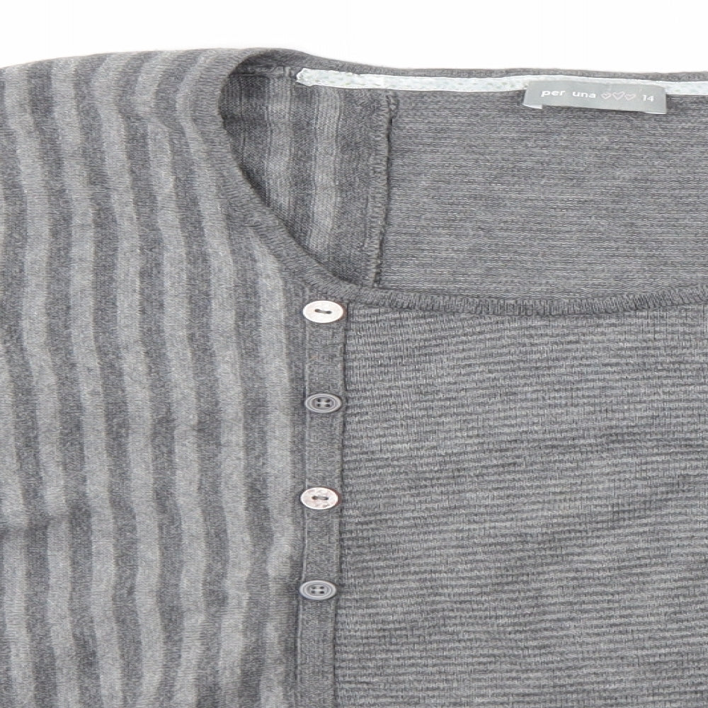 Womens UK Size 14 M&S Grey Pullover Jumper