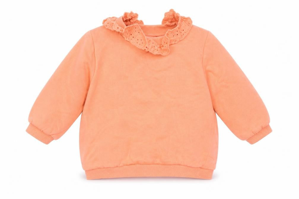 Front view of F&F girls’ pink jumper, size 0-3, months