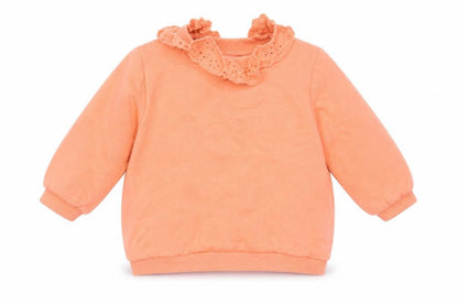 Front view of F&F girls’ pink jumper, size 0-3, months