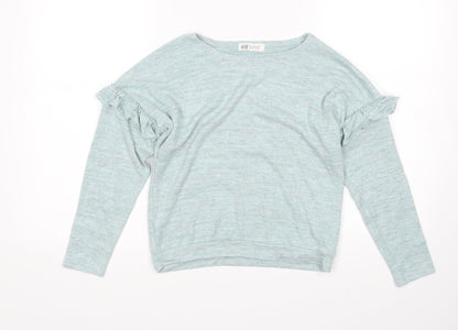 H&M Girls Green   Pullover Jumper Size 9-10 Years