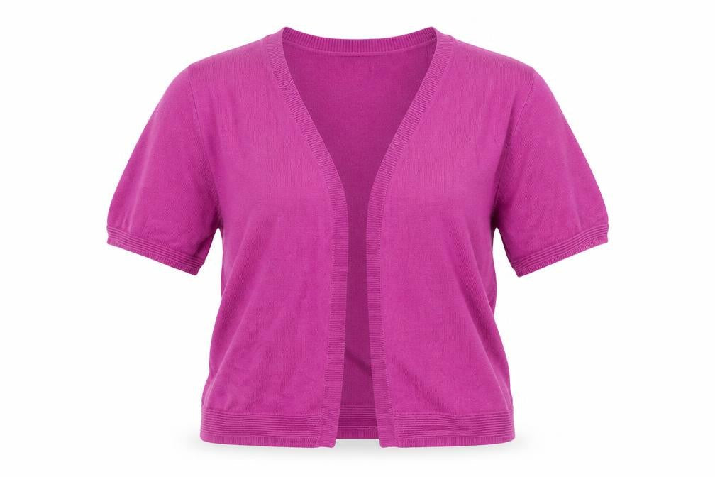 Front view of Tu women’s purple cardigan jumper, size UK 12